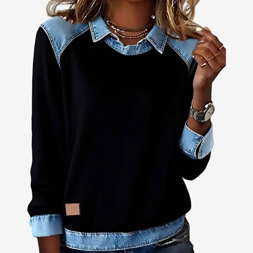 Bianca | Jersey con Cuello Camisero Vaquero