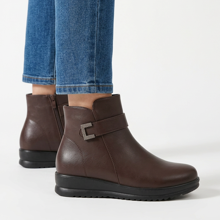 Botines Lisa marrón, perfil puestos