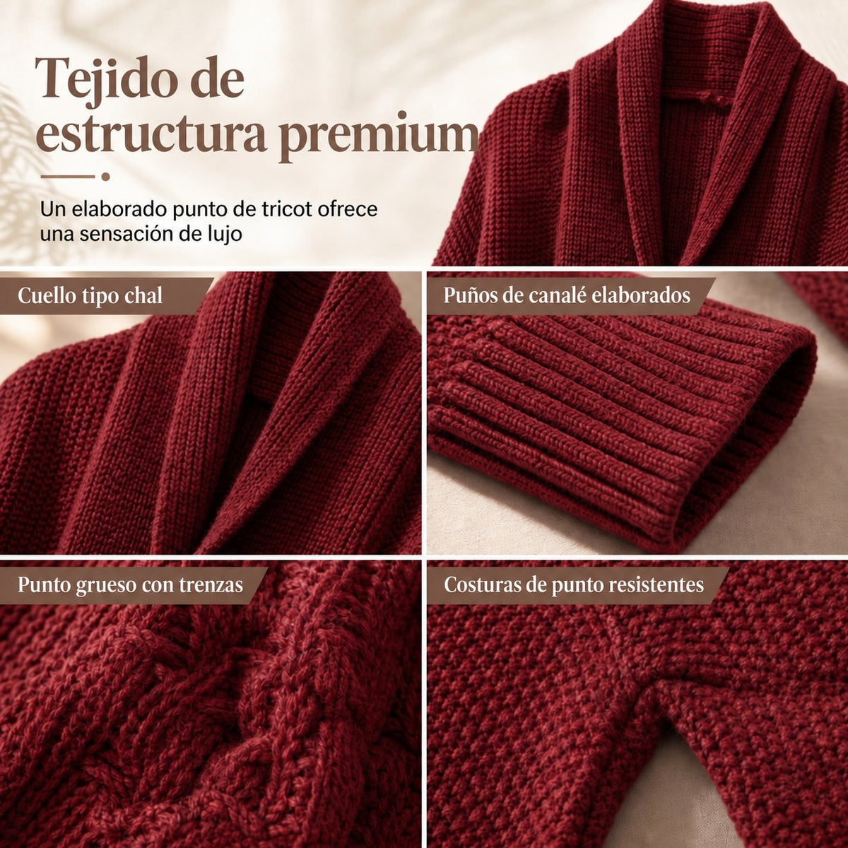Cárdigan Palma tejido premium
